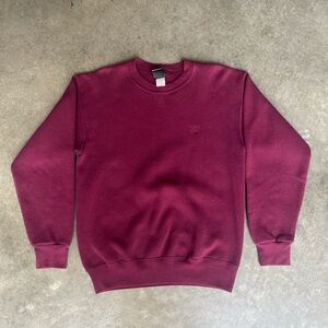 RARE VINTAGE 90s JCPENNY OLYMPIC BURGUNDY SMALL LOGO STITCHED CREWNECK SWEATER